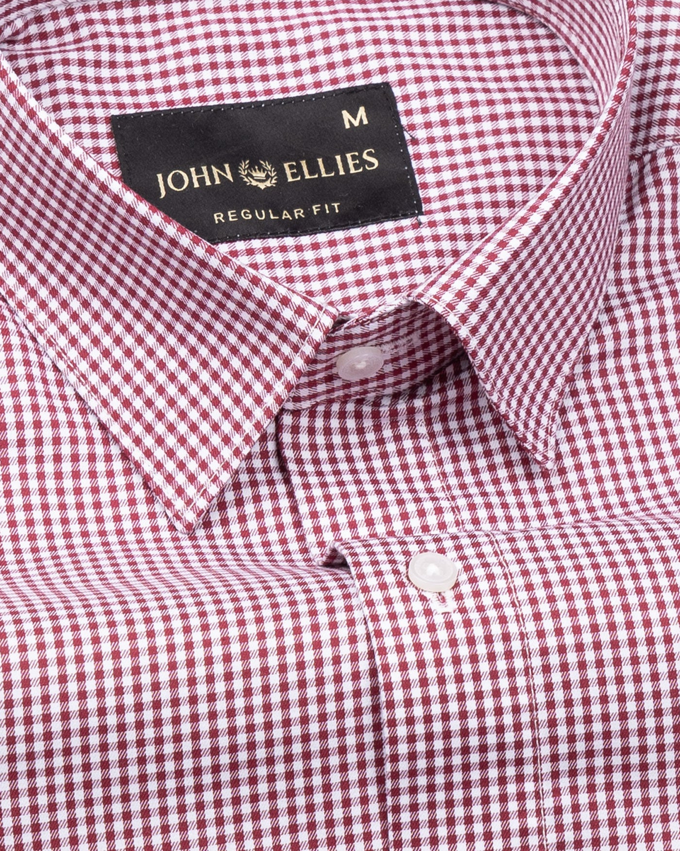 Auberon Red Checked Twill Cotton Shirt - John Ellies