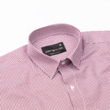 Auberon Red Checked Twill Cotton Shirt - John Ellies