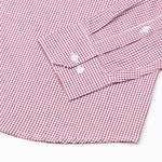 Auberon Red Checked Twill Cotton Shirt - John Ellies