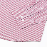 Auberon Red Checked Twill Cotton Shirt - John Ellies