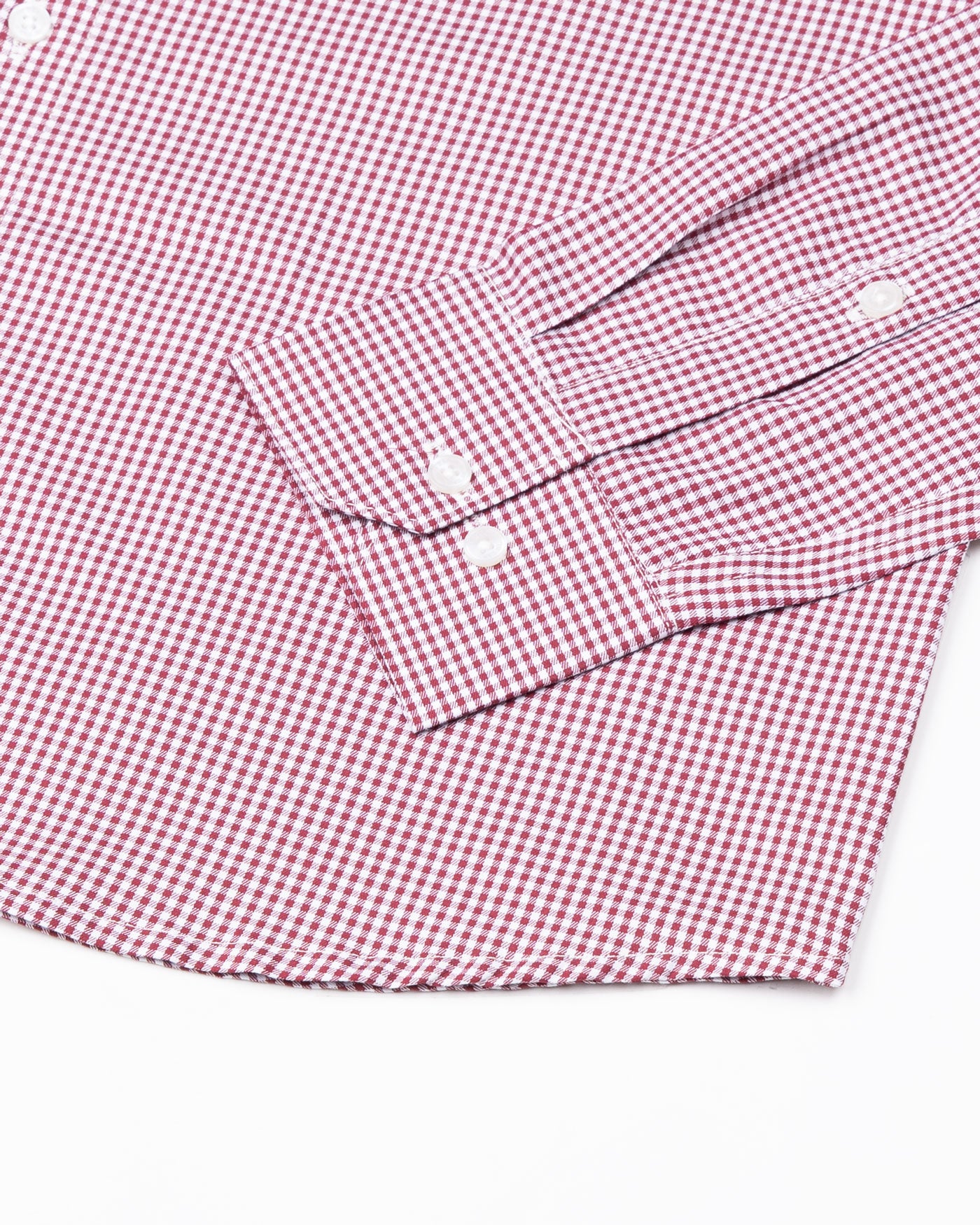 Auberon Red Checked Twill Cotton Shirt - John Ellies