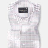 Auberon White Checked Twill Cotton Shirt - John Ellies