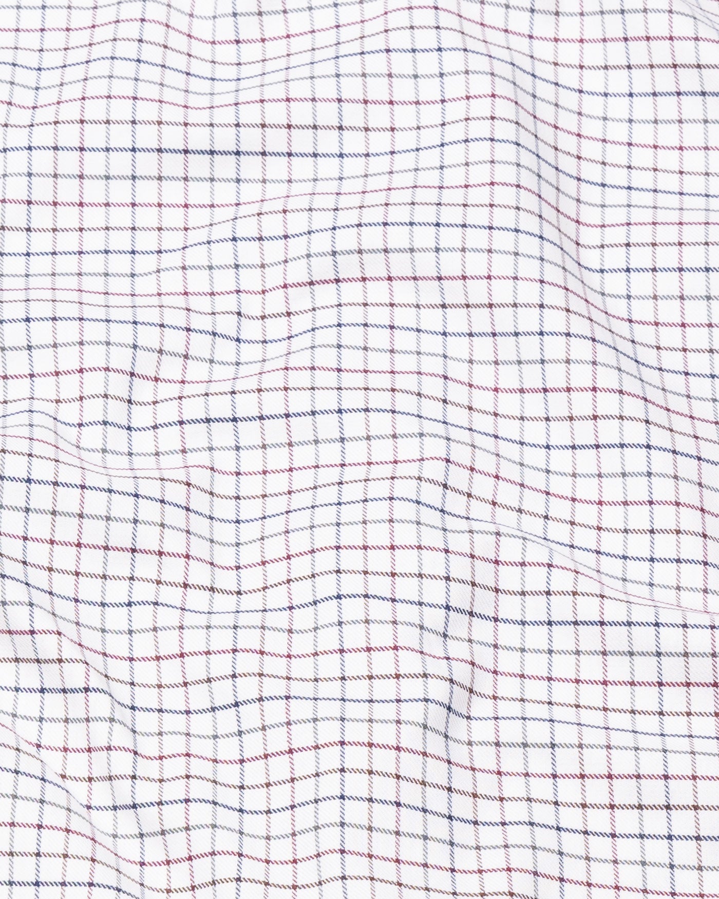 Auberon White Checked Twill Cotton Shirt - John Ellies