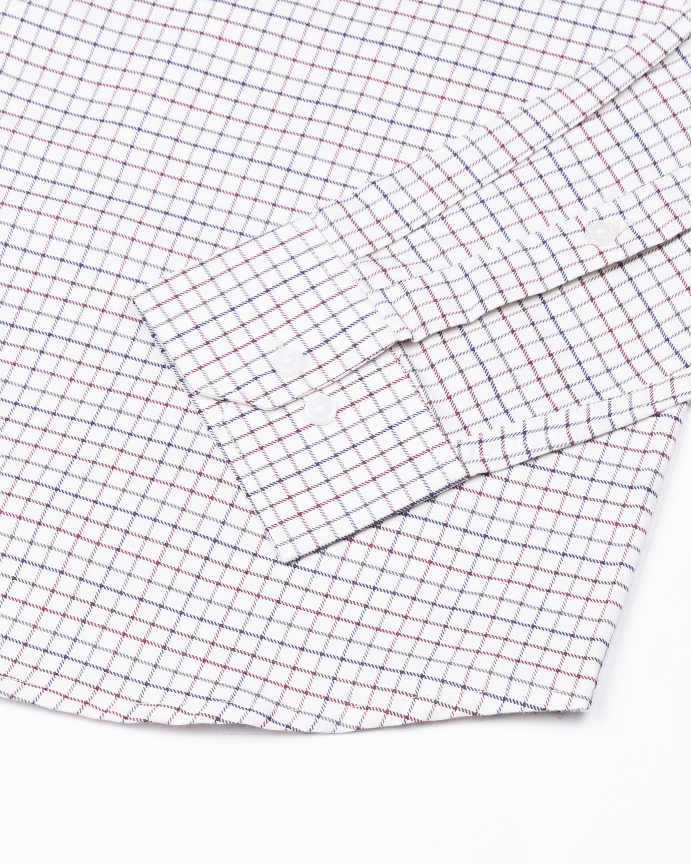 Auberon White Checked Twill Cotton Shirt - John Ellies