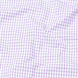 Auberon White With Violet Grid Checked Cotton Shirt - John Ellies