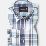 Auberon Grey Checked Cotton Shirt - John Ellies