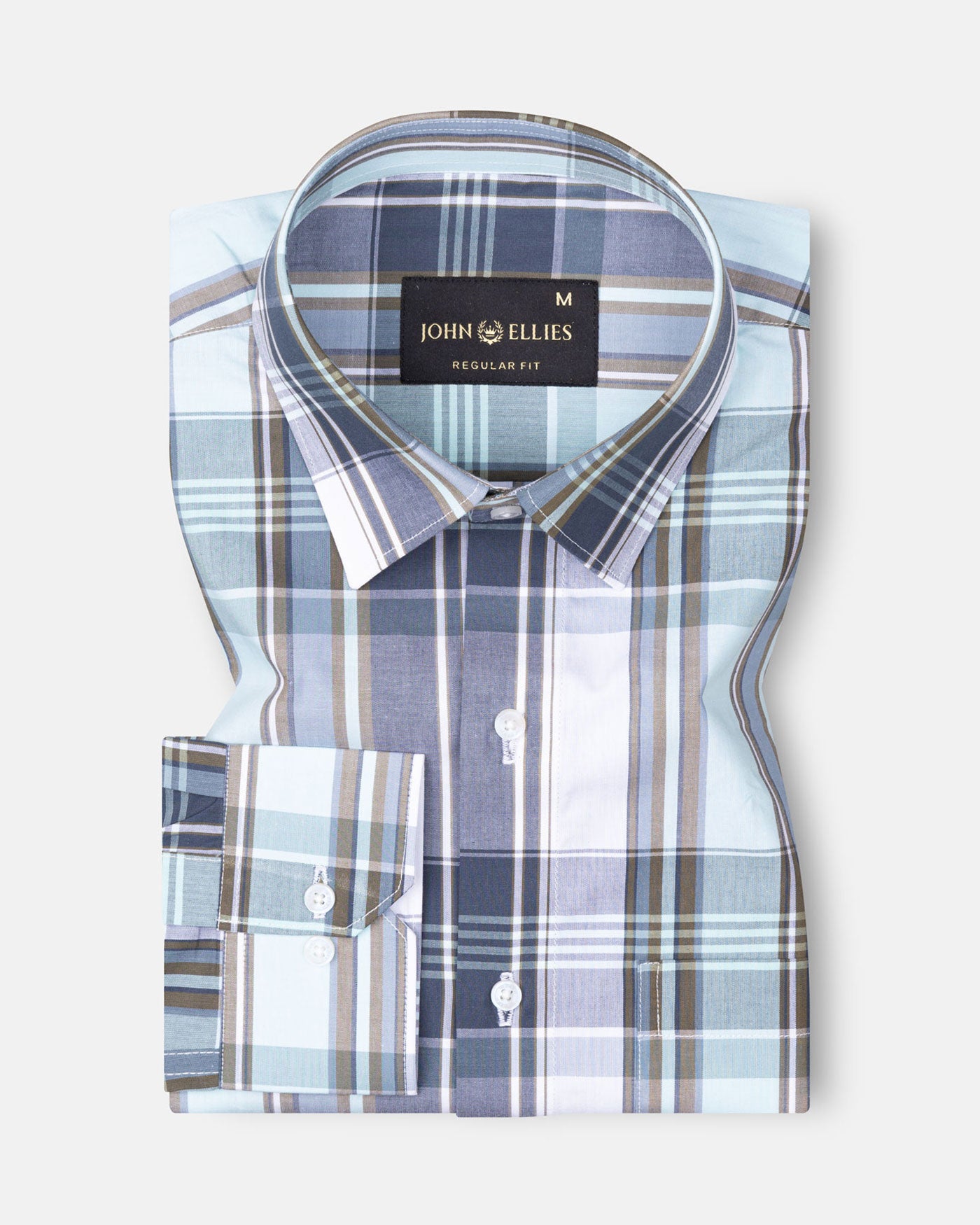 Auberon Grey Checked Cotton Shirt - John Ellies