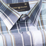 Auberon Grey Checked Cotton Shirt - John Ellies