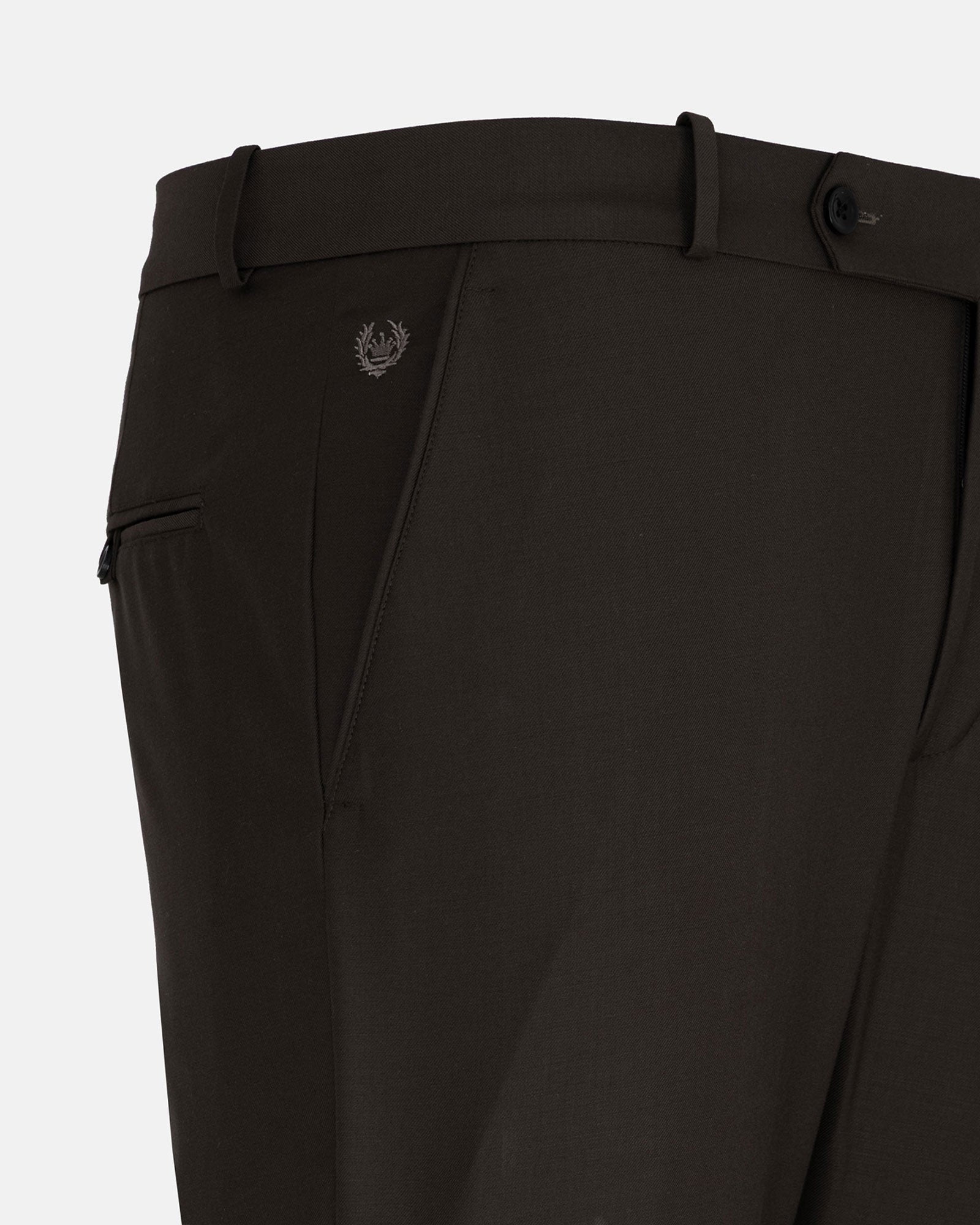 Reson Brown Formal Cotton Pant - John Ellies