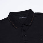 Sakura Black Cotton Polo T-Shirt - John Ellies