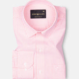 White & Pink Stripe Premium Seersucker Cotton Shirt - John Ellies