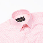 White & Pink Stripe Premium Seersucker Cotton Shirt - John Ellies