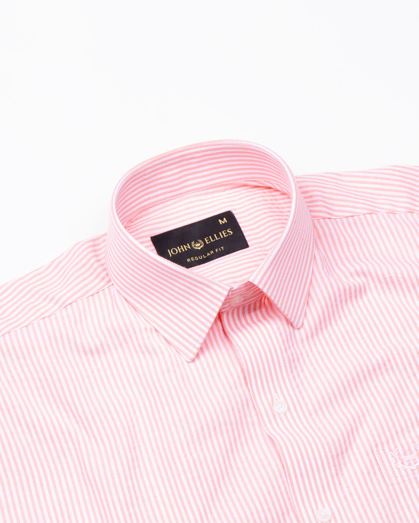 White & Pink Stripe Premium Seersucker Cotton Shirt - John Ellies