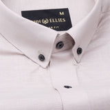 Lynthor Almond Plain Linen Button Down Shirt - John Ellies