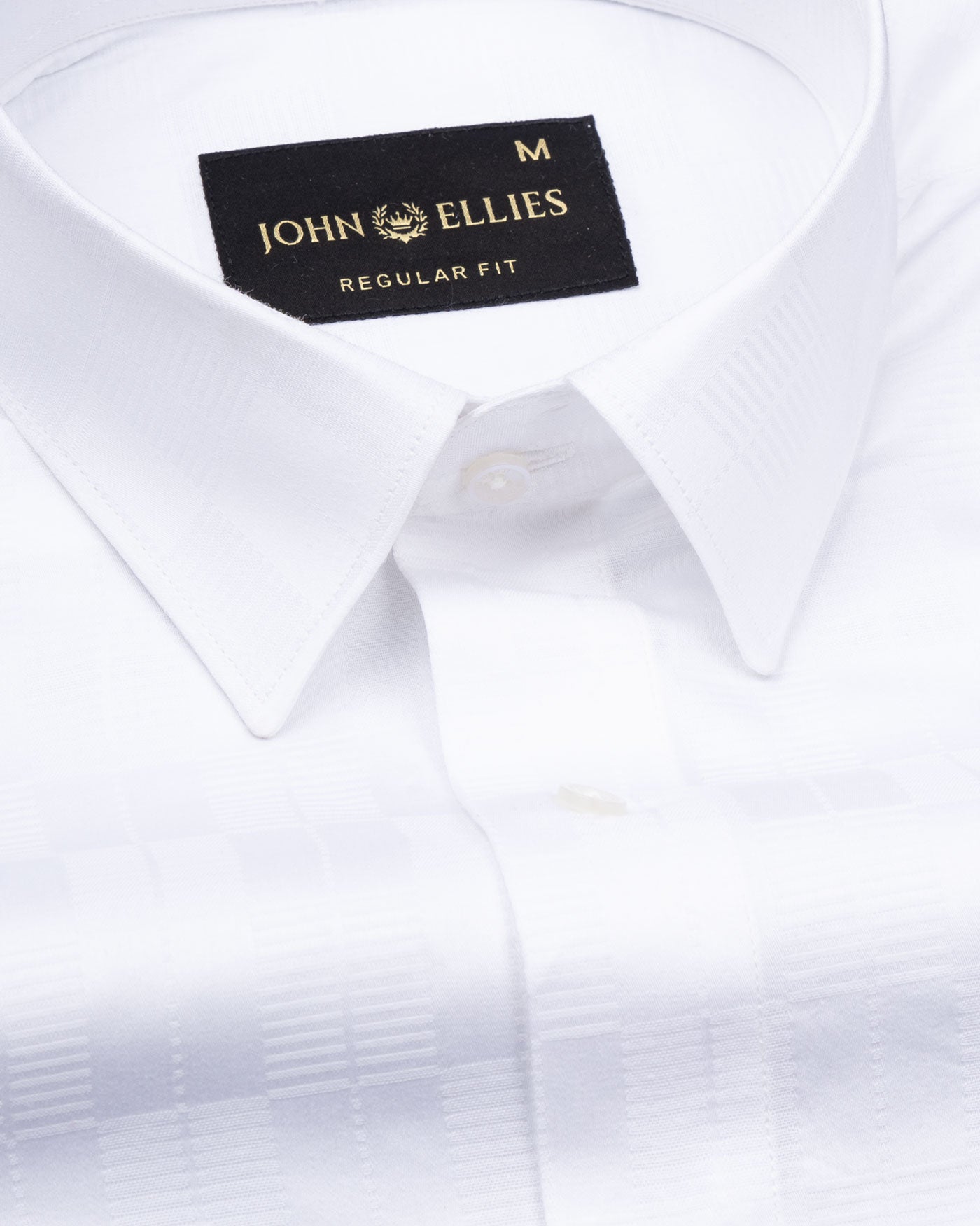 Brivor Blocks Dobby White Cotton Shirt - John Ellies