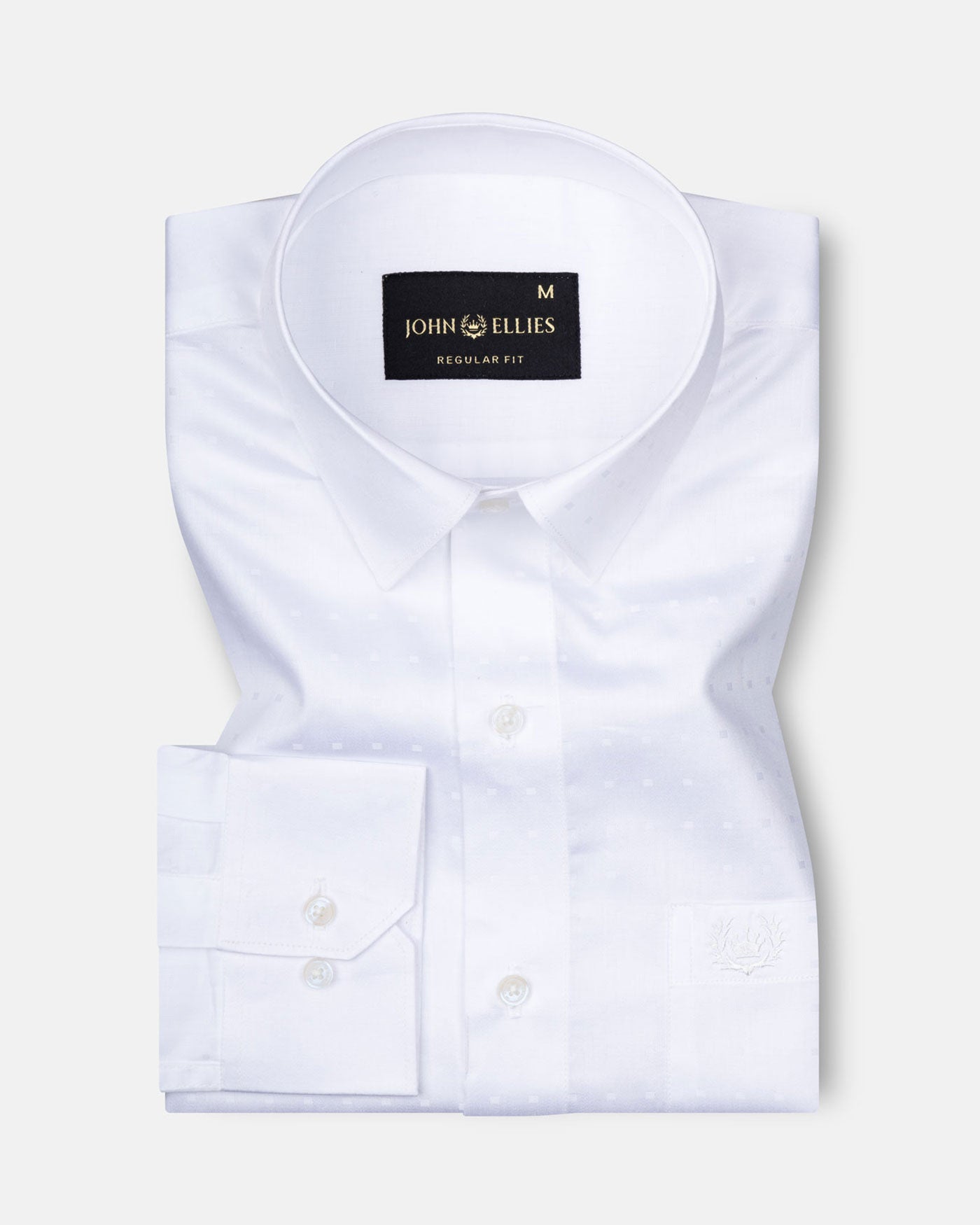 Brivor Seamless Square Dobby White Cotton Shirt - John Ellies