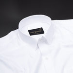 Brivor Zigzag Line Dobby White Cotton Shirt - John Ellies