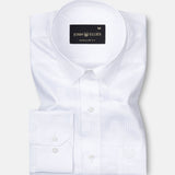 Brivor Grid With Box Dobby White Cotton Shirt - John Ellies