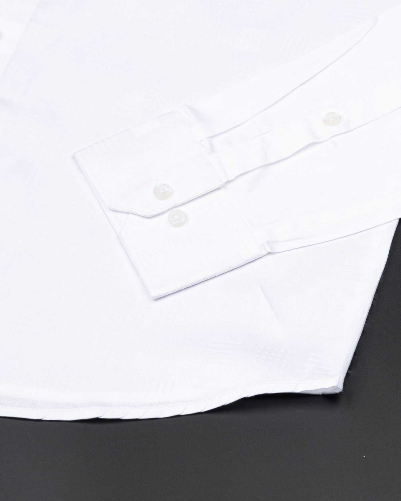 Brivor Grid With Box Dobby White Cotton Shirt - John Ellies