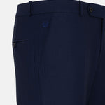 Reson Navy Blue Formal Cotton Pant - John Ellies