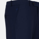 Reson Navy Blue Formal Cotton Pant - John Ellies