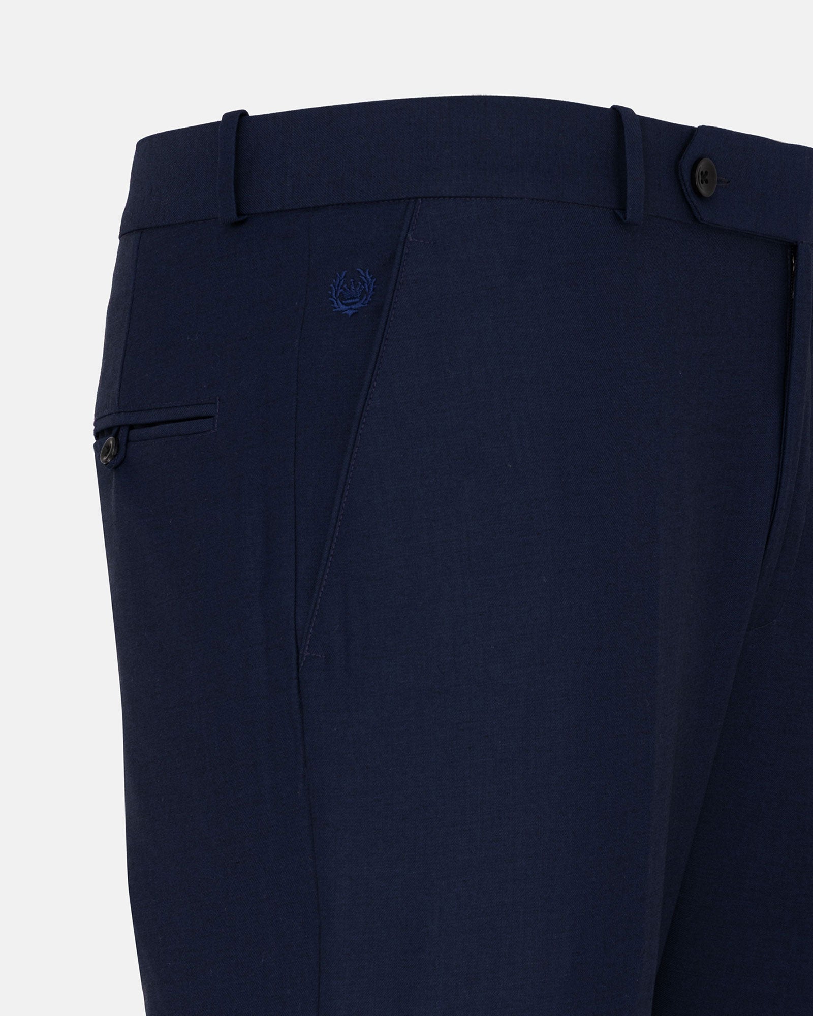 Reson Navy Blue Formal Cotton Pant - John Ellies