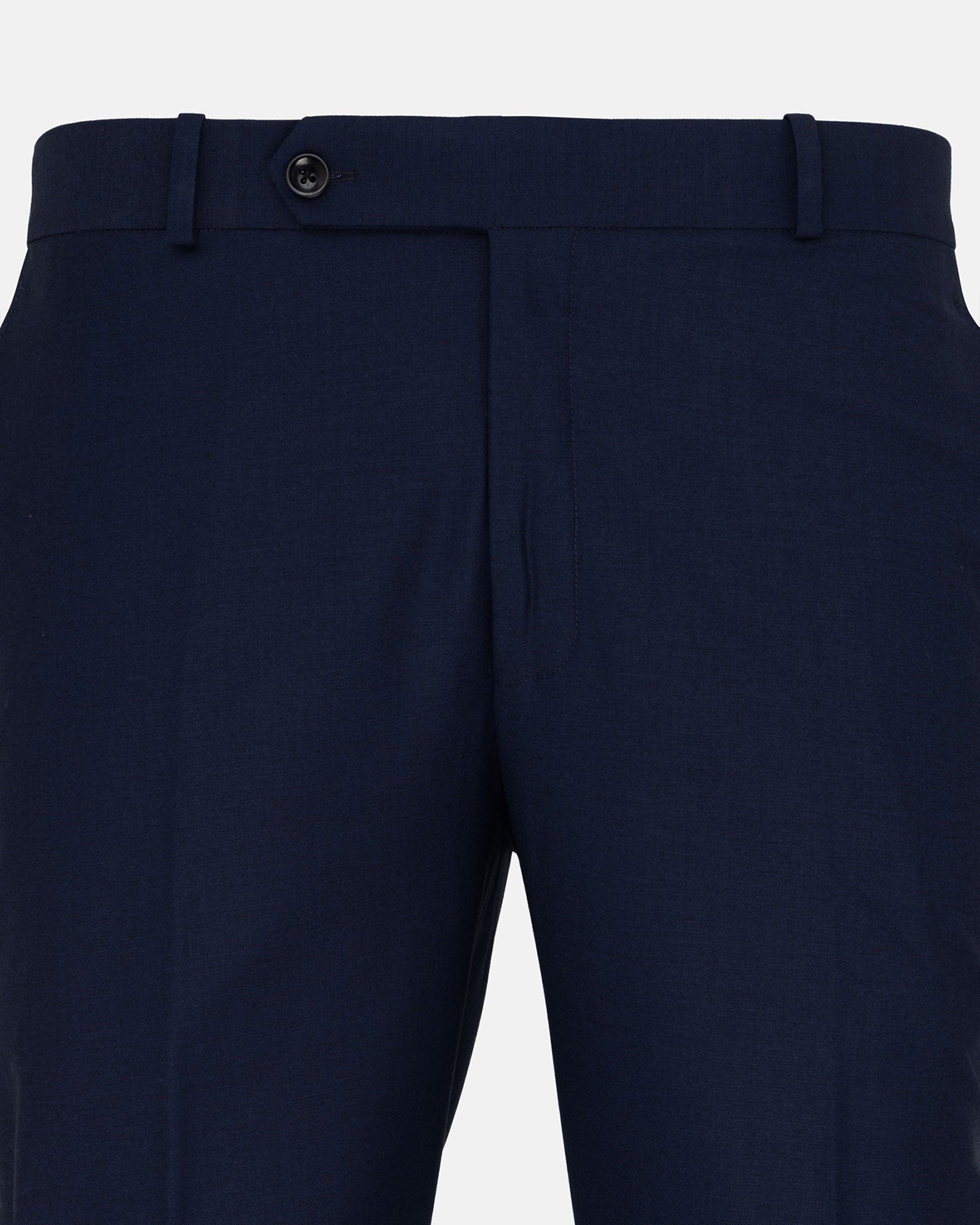 Reson Navy Blue Formal Cotton Pant - John Ellies