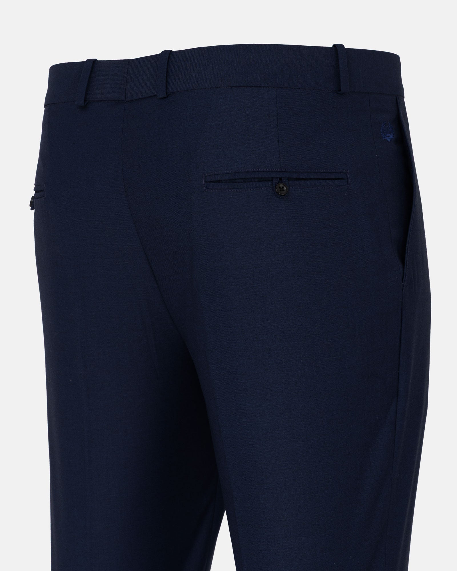 Reson Navy Blue Formal Cotton Pant - John Ellies