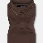 Sakura Brown Cotton Polo T-Shirt - John Ellies