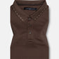 Sakura Brown Cotton Polo T-Shirt - John Ellies