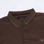 Sakura Brown Cotton Polo T-Shirt - John Ellies