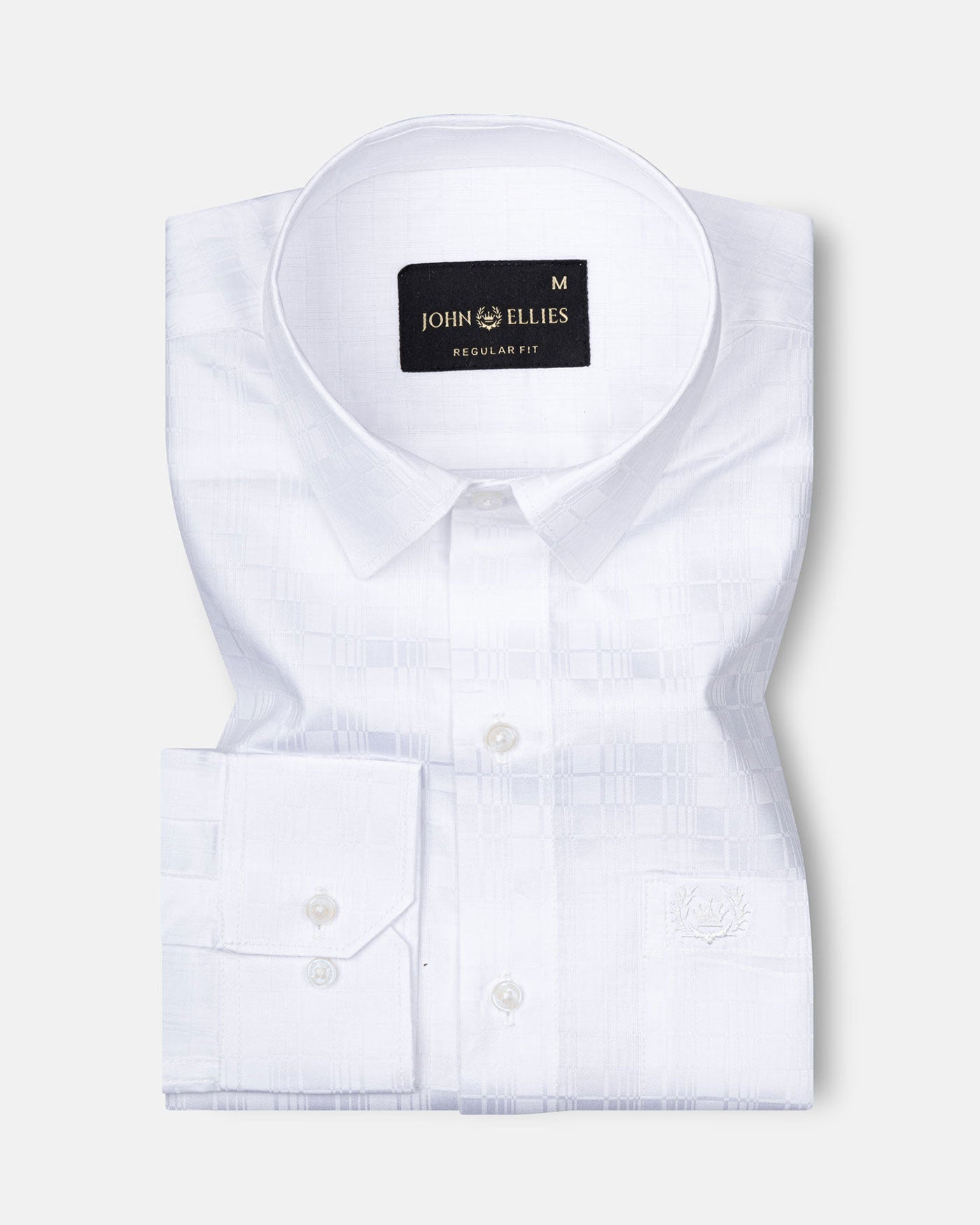 Brivor Window Dobby White Cotton Shirt - John Ellies