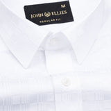 Brivor Window Dobby White Cotton Shirt - John Ellies