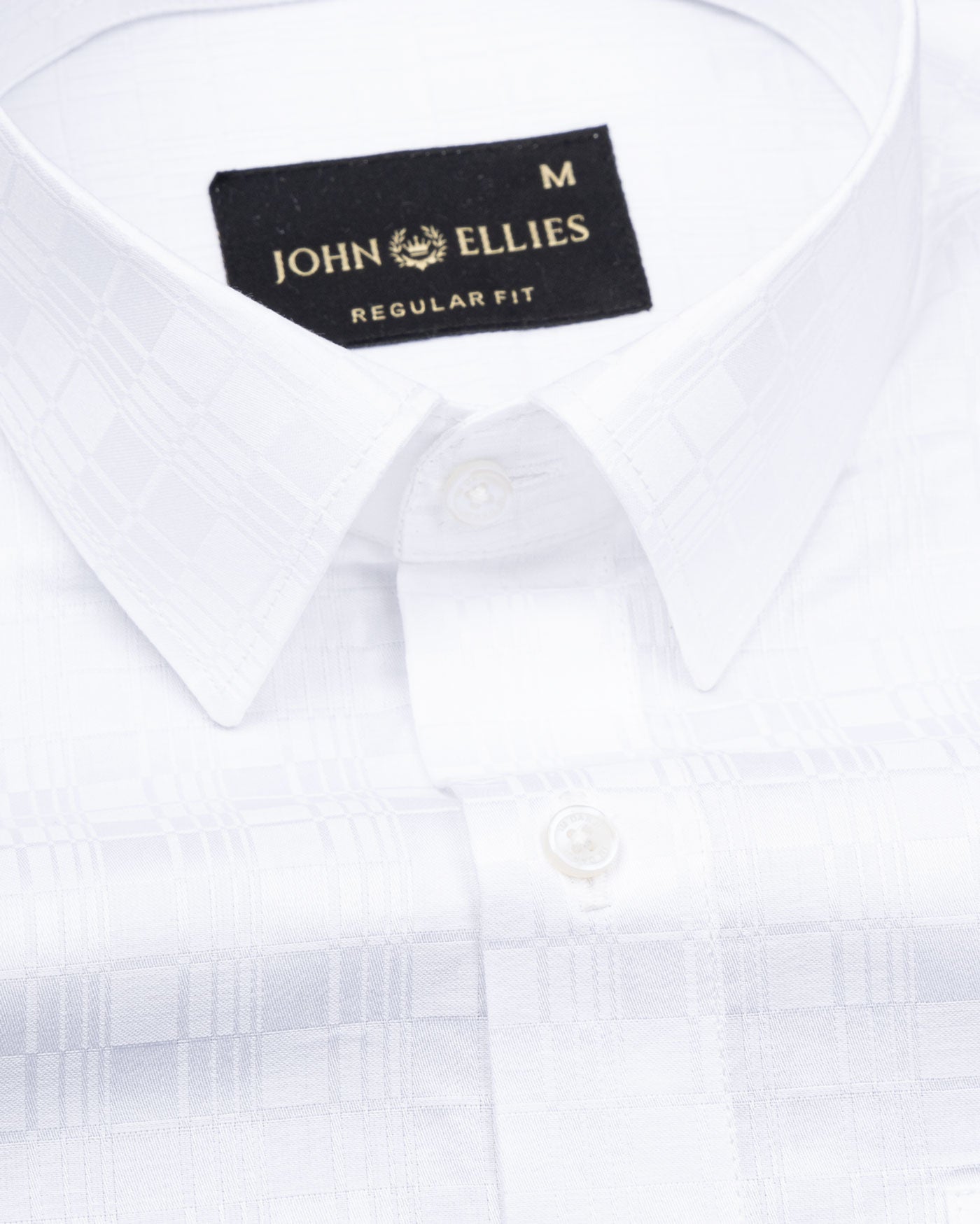 Brivor Window Dobby White Cotton Shirt - John Ellies