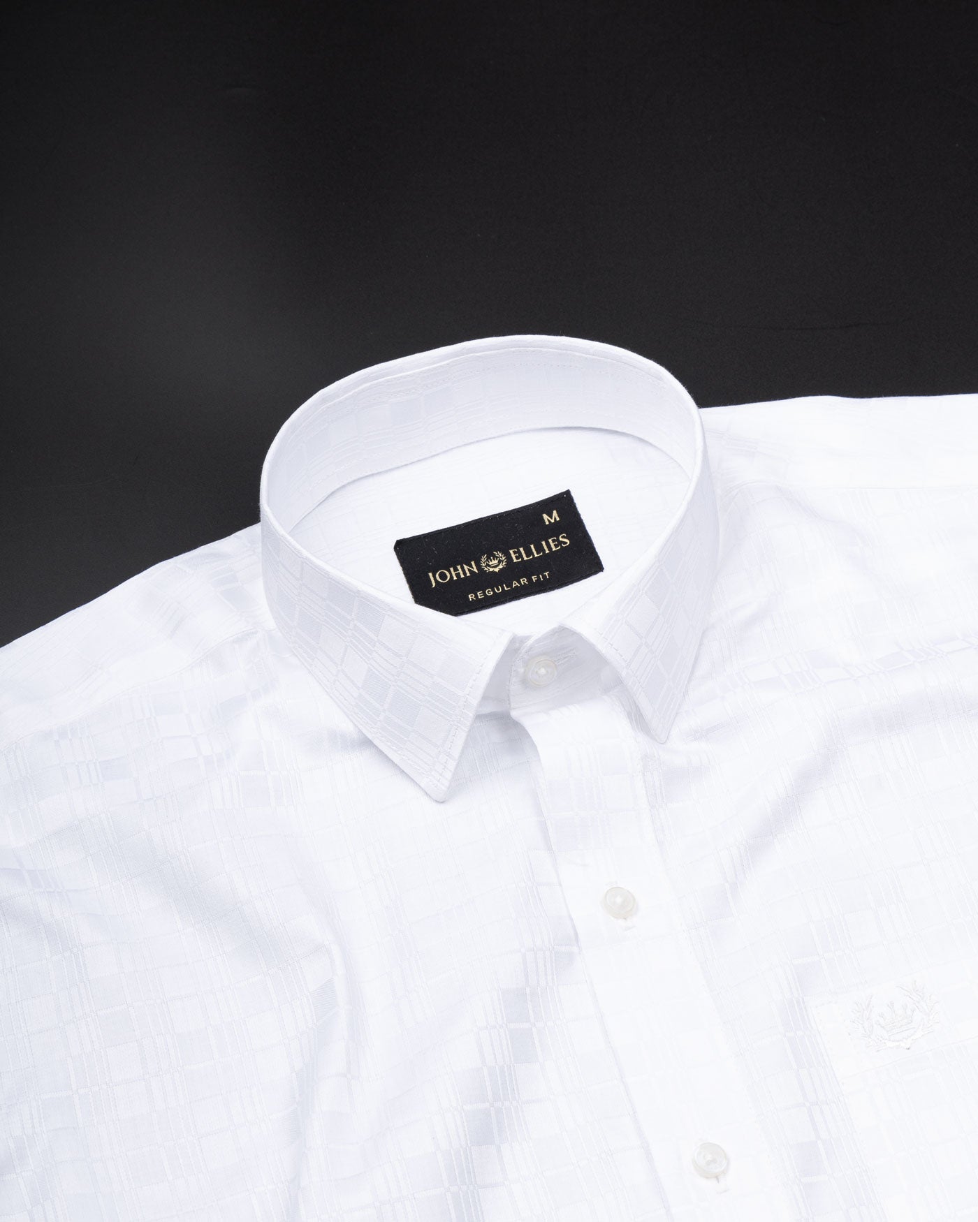 Brivor Window Dobby White Cotton Shirt - John Ellies