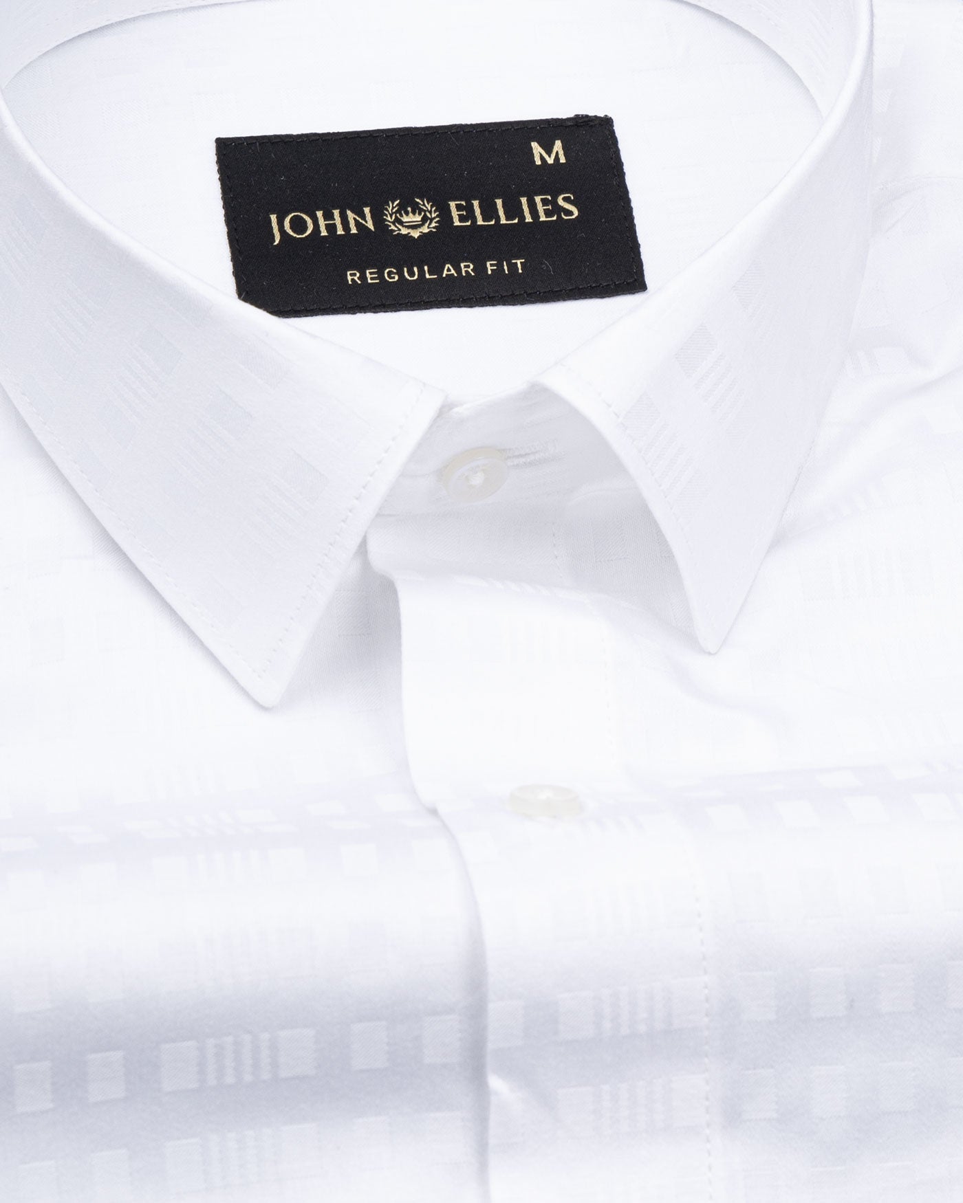 Brivor Checks Dobby White Cotton Shirt - John Ellies