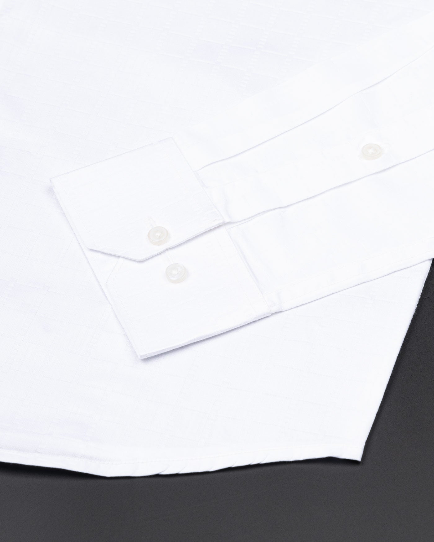 Brivor Abstract Square Dobby White Cotton Shirt - John Ellies