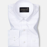 Brivor Tringle Dobby White Cotton Shirt - John Ellies