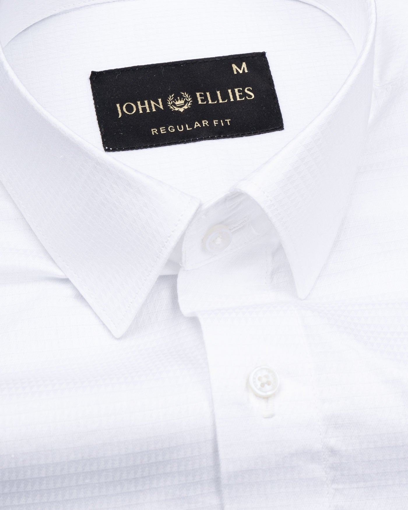 Brivor Tringle Dobby White Cotton Shirt - John Ellies