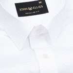 Brivor Grid Dobby White Cotton Shirt - John Ellies