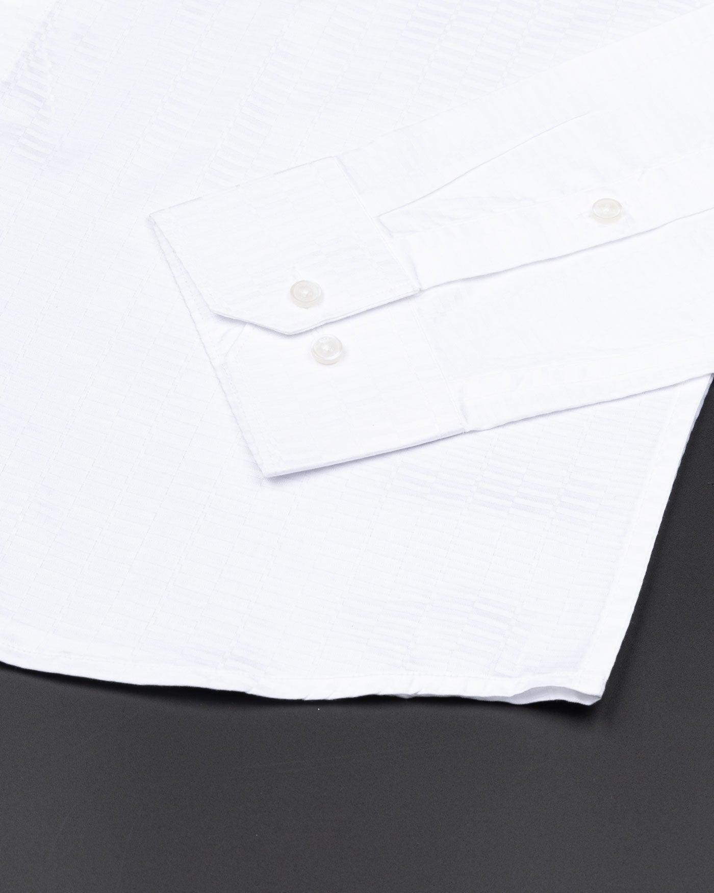 Brivor Grid Dobby White Cotton Shirt - John Ellies