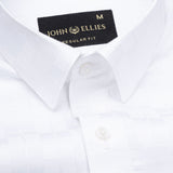 Brivor Box Dobby White Cotton Shirt - John Ellies