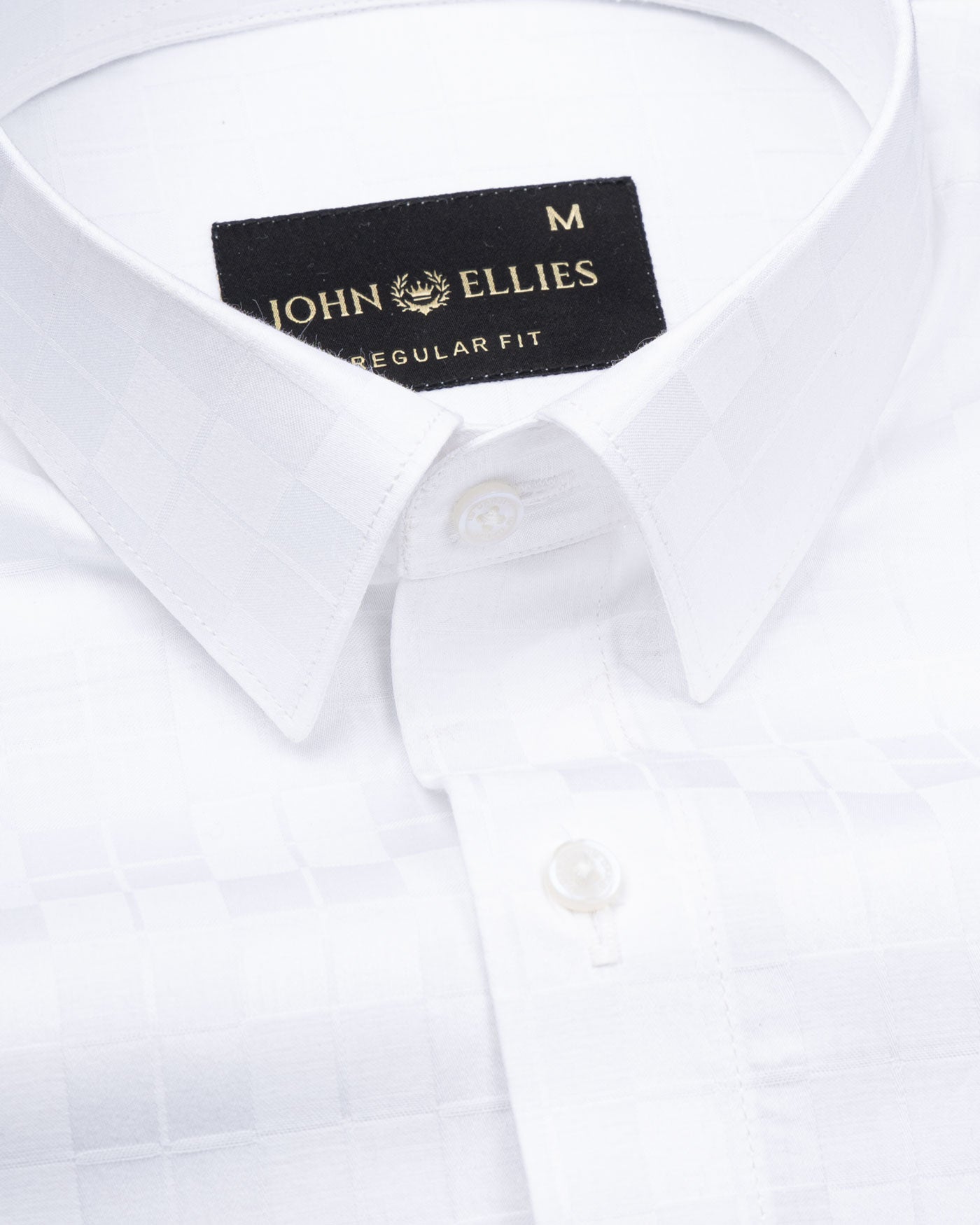 Brivor Box Dobby White Cotton Shirt - John Ellies