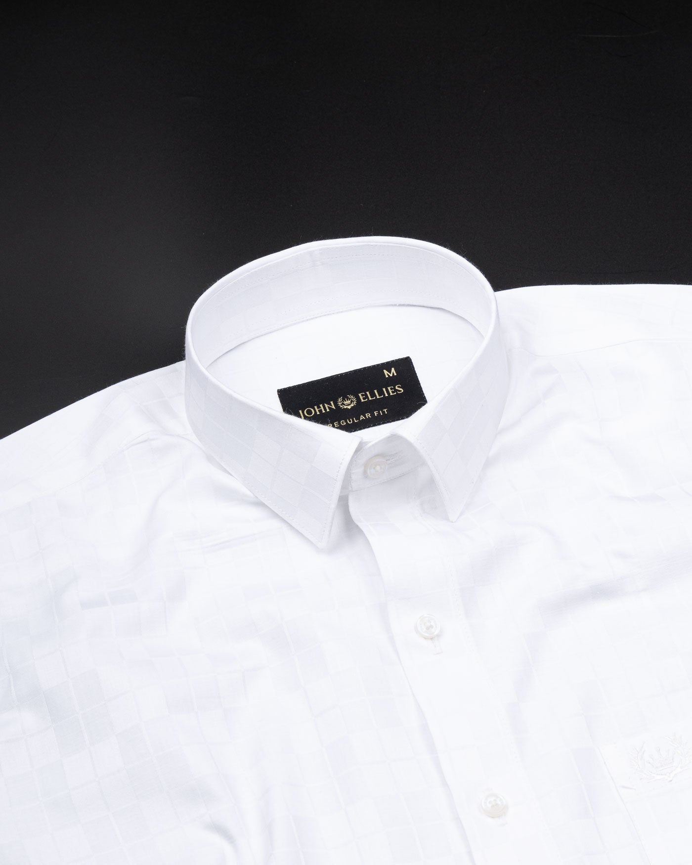 Brivor Box Dobby White Cotton Shirt - John Ellies