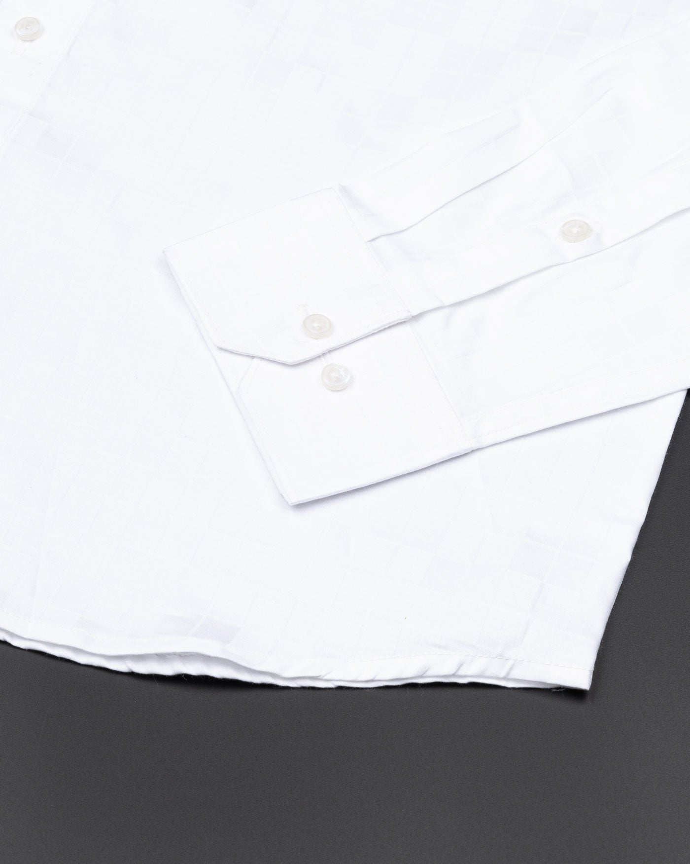 Brivor Box Dobby White Cotton Shirt - John Ellies