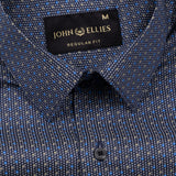 Nobrix Navy Blue Giza Cotton Printed Shirt - John Ellies