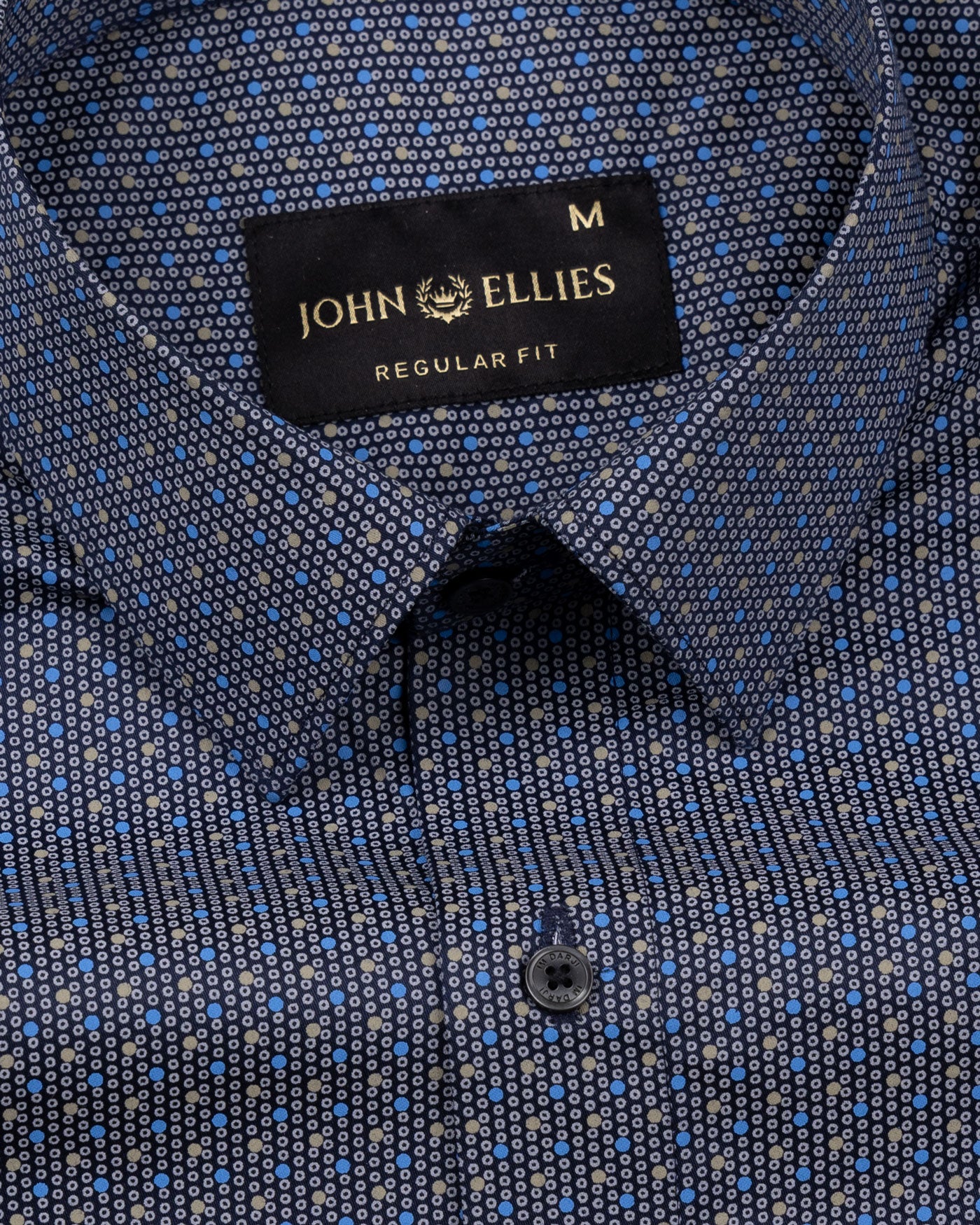 Nobrix Navy Blue Giza Cotton Printed Shirt - John Ellies