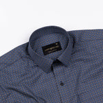 Nobrix Navy Blue Giza Cotton Printed Shirt - John Ellies