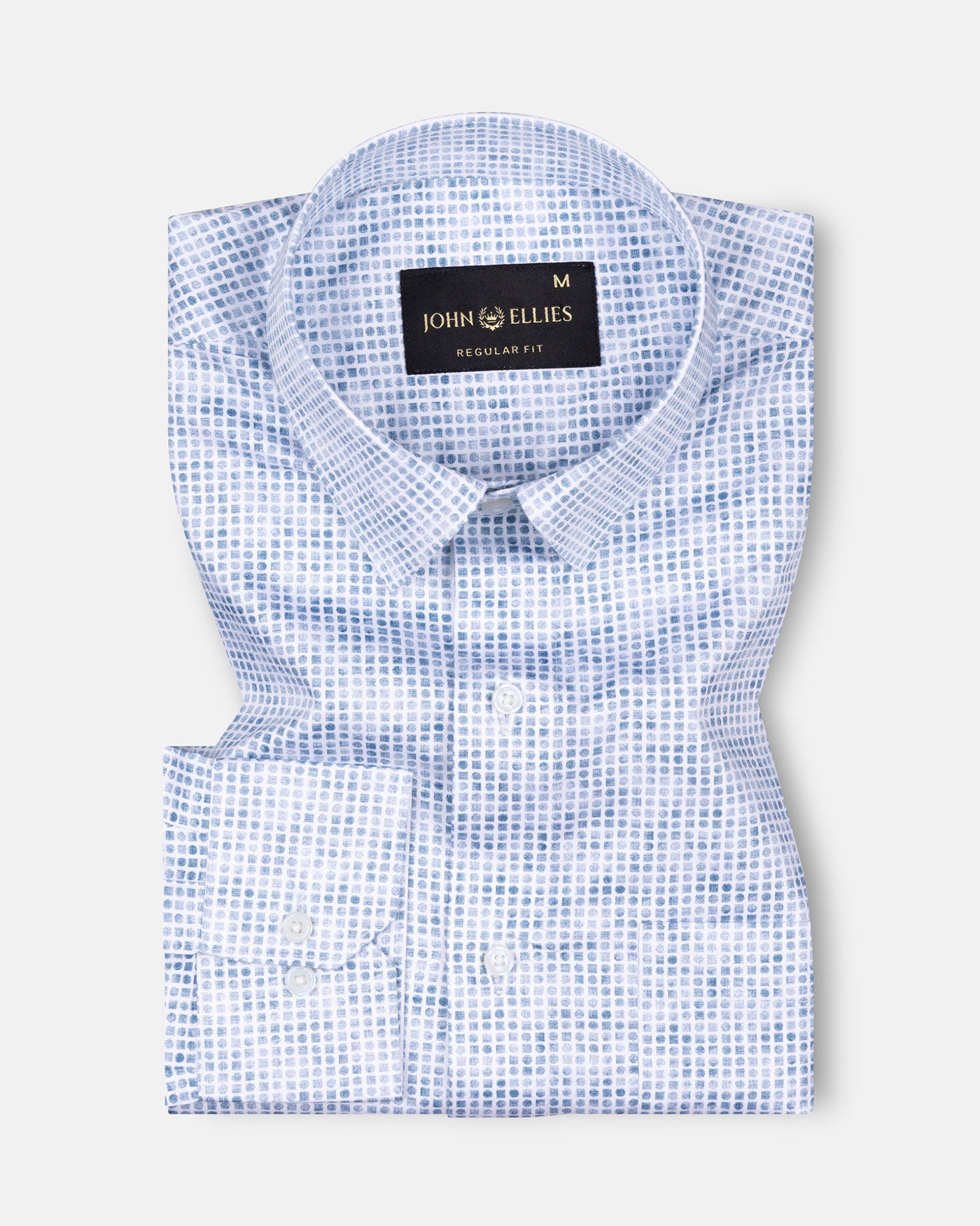 Nobrix Blue Giza Cotton Printed Shirt - John Ellies