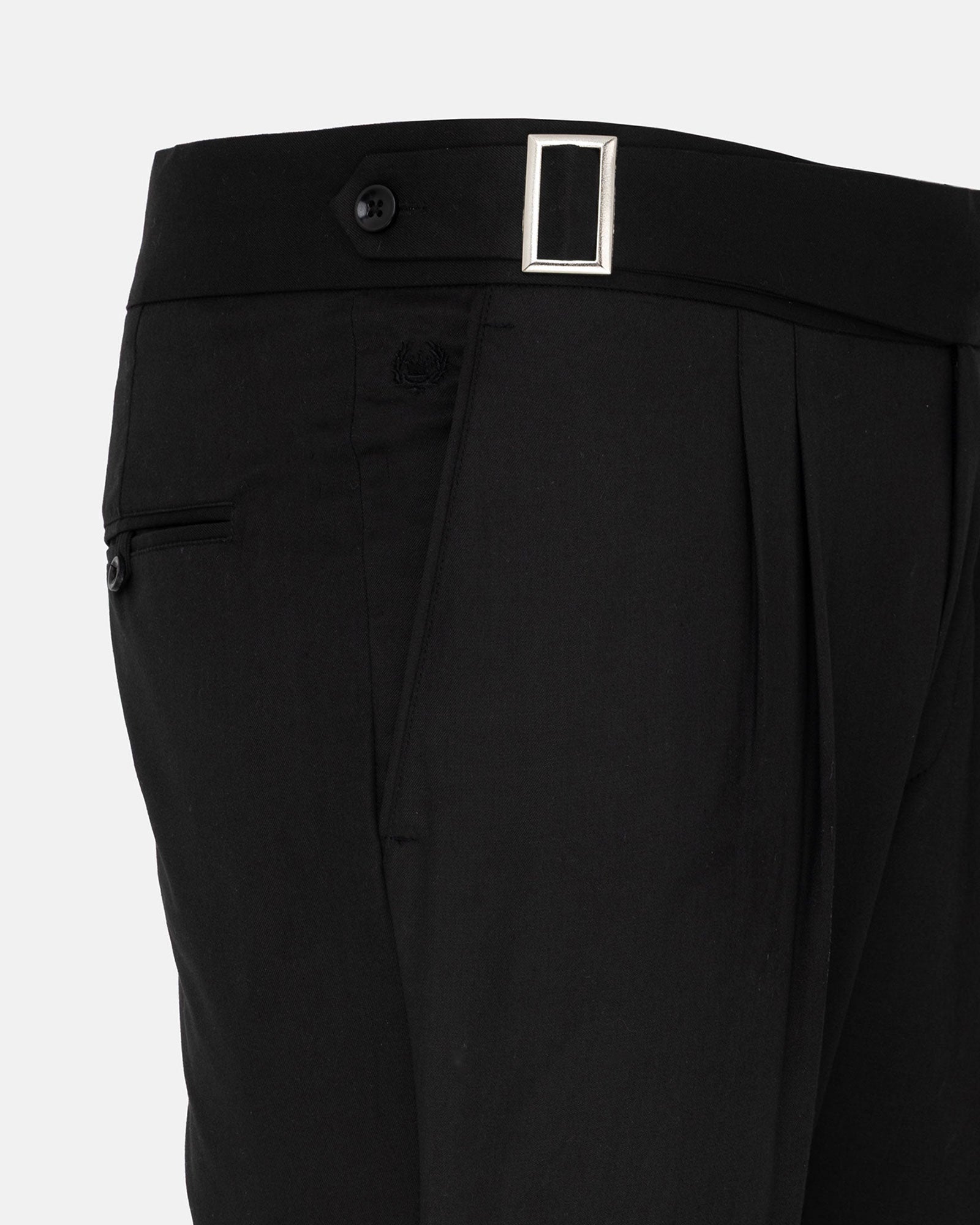 Iscen Black Formal Cotton Neapolitan Pant - John Ellies